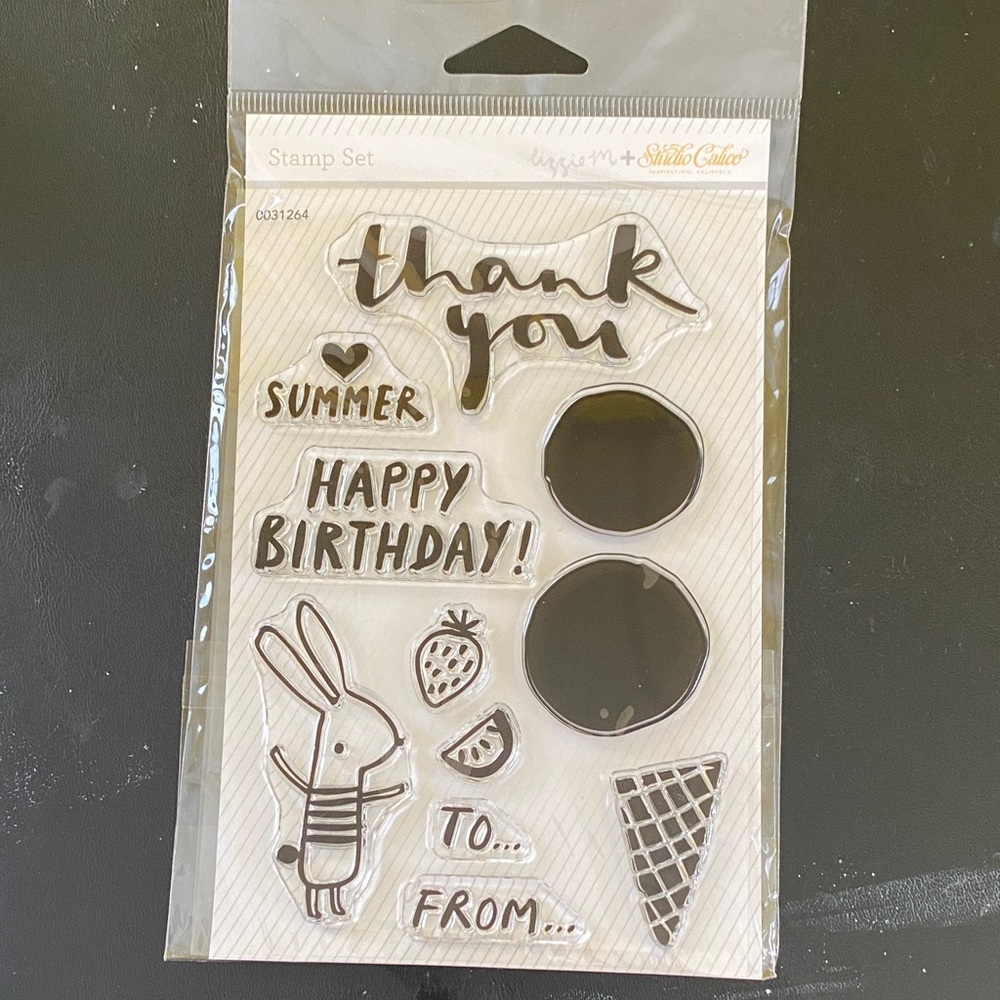 Clear Stamp Set with Thank You and Birthday Designs